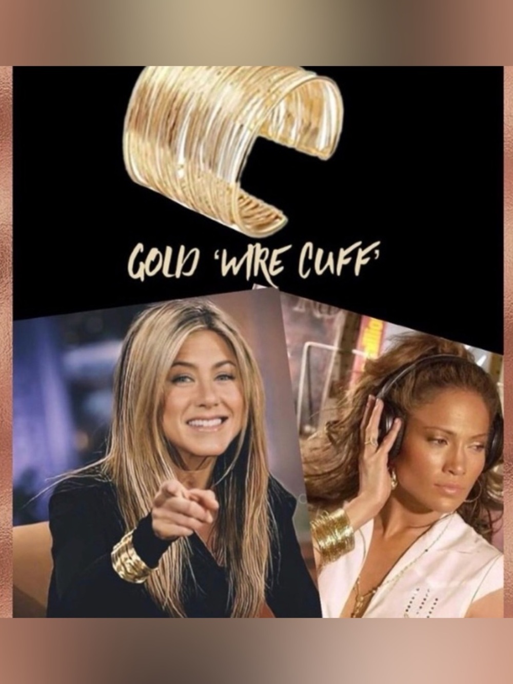 Chunky Gold Wire Cuff Bracelet - Statement Bangle NWT